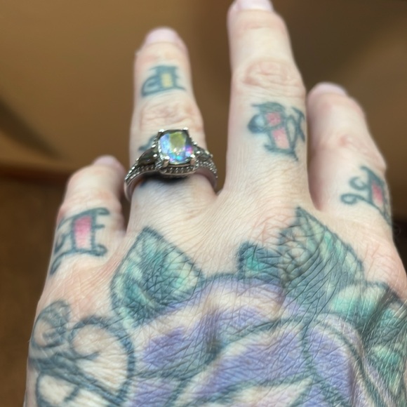 Beautiful Mystic Topaz Ring Set in Sterling Silver - Picture 3 of 11